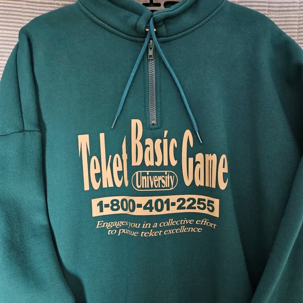 테켓 하프집업 반집업 그린