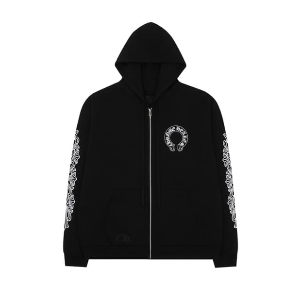 [M] 크롬하츠 홀스슈 플로랄 플리스 후드집업 블랙