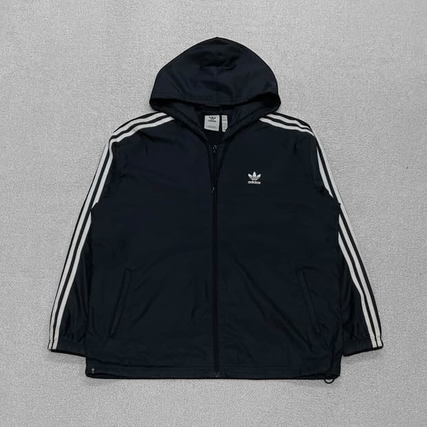 아디다스 빅 트레포일 로고 바람막이 자켓 블랙