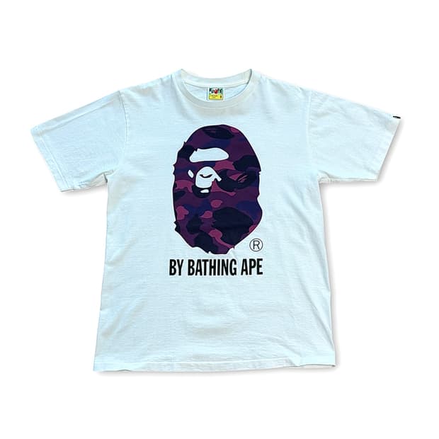 BAPE 카모 바이 베이팅 에이프 퍼플 티셔츠