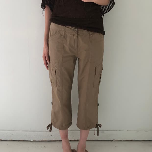 일본빈티지 카고 셔링 7부바지