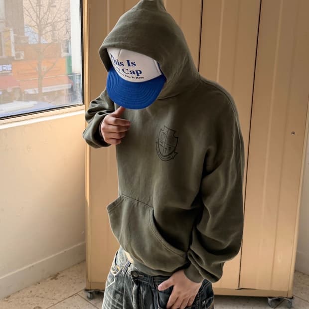 밀리터리 USMC 후드티 카키