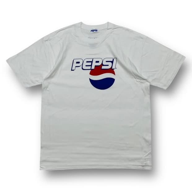 펩시 90s 로고 화이트 싱글스티치 반팔 티셔츠