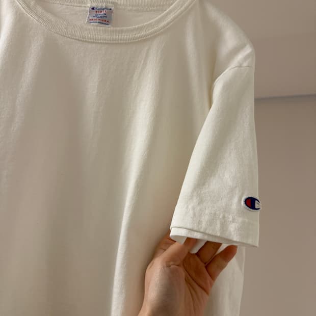 챔피언 해비웨이트져지 반팔흰색티 M