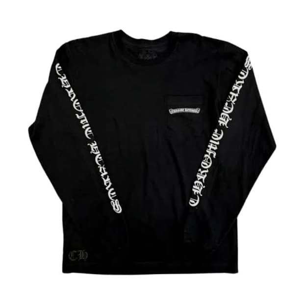 [XXL,2XL] 크롬하츠 스크롤 로고 롱슬리브 블랙