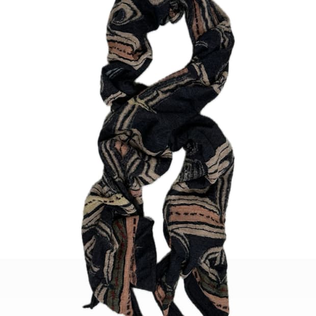 캐피탈 축융 울 머플러 아이누패턴