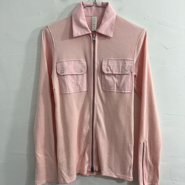 pink pocket twoway jacket