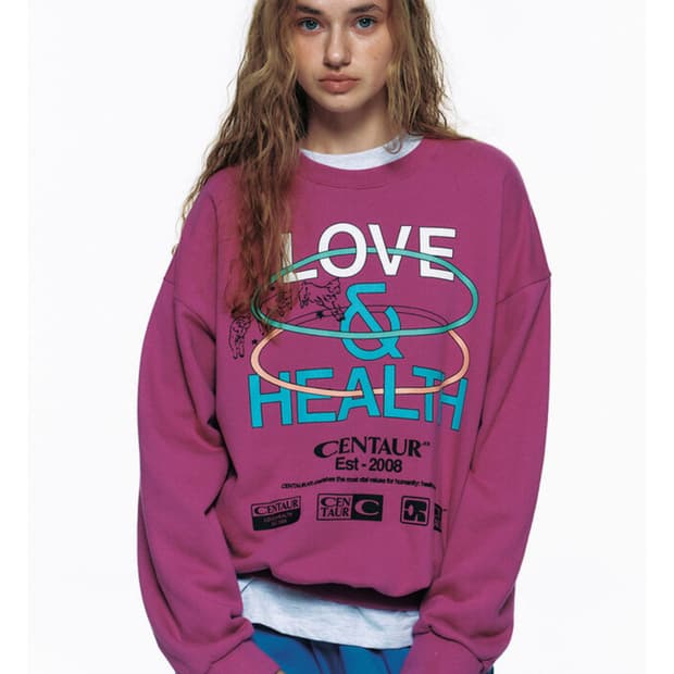 새상품)센토르 LOVE & HEALTH SWEATSHIRT_MAGENTA