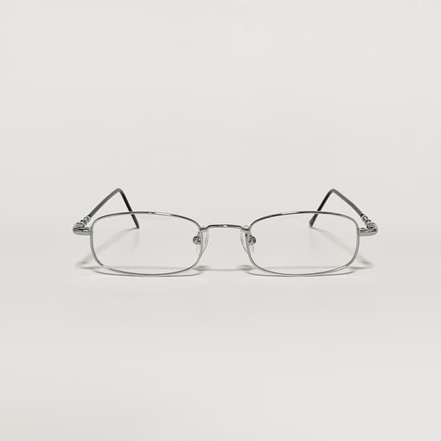 992 데드스탁 빈티지 안경테 슬림 풀메탈 실버 직사각형 남녀공용 픽키