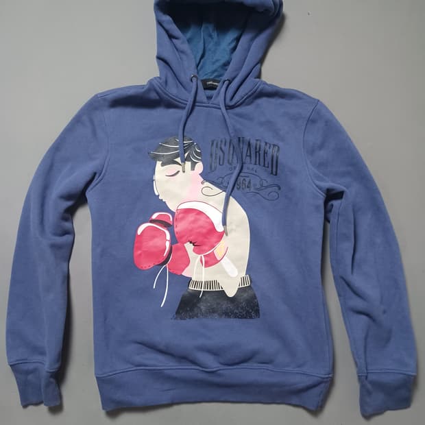 [M] 디스퀘어드2 복서 프린팅 기모 후드티셔츠