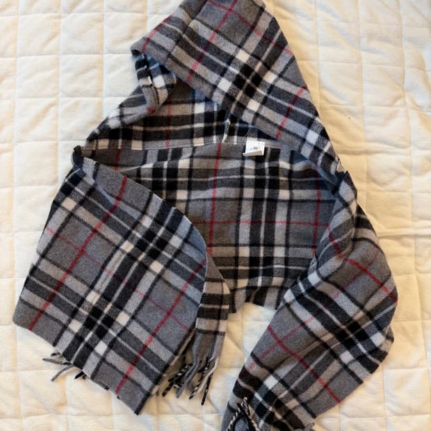 블레스 N°80 Hoodscarf Grey Check