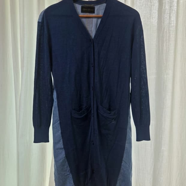 히스테릭글래머 샴브레이 믹스 롱 가디건