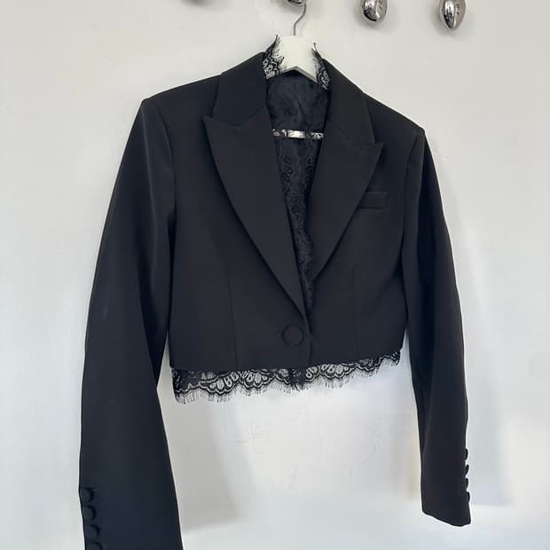 알렉산더 맥퀸 고딕 크롭 레이스 블레이저