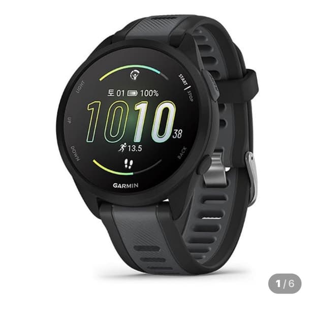 가민 포러너 165 러닝 GPS 스마트워치 블랙/슬레이트, 43mm