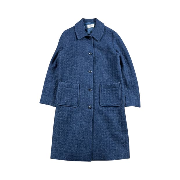Vintage 블루 울 트위드 코트 