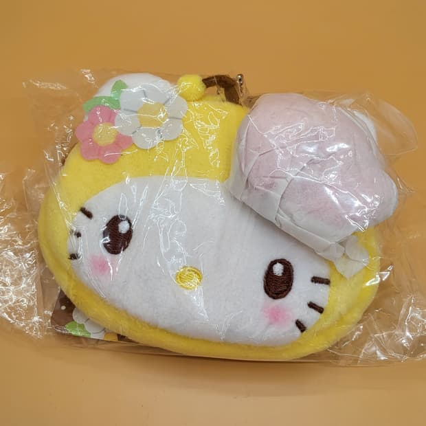 산리오 꿀벌에디션 헬로키티 파우치 동전지갑 키링