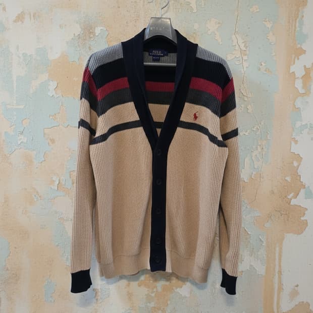 폴로 랄프로렌 스트라이프 가디건 L