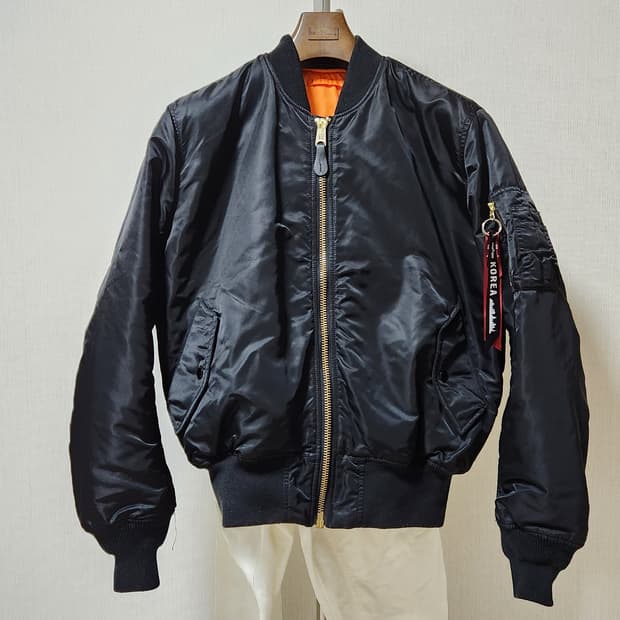 (거의새것)알파인더스트리 MA-1 블랙 105-110