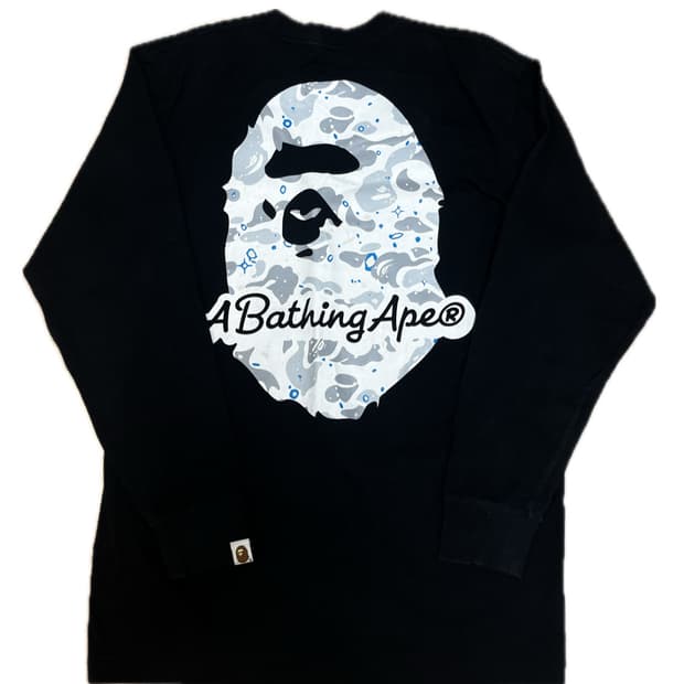 베이프 컬리지 롱슬리브 블랙