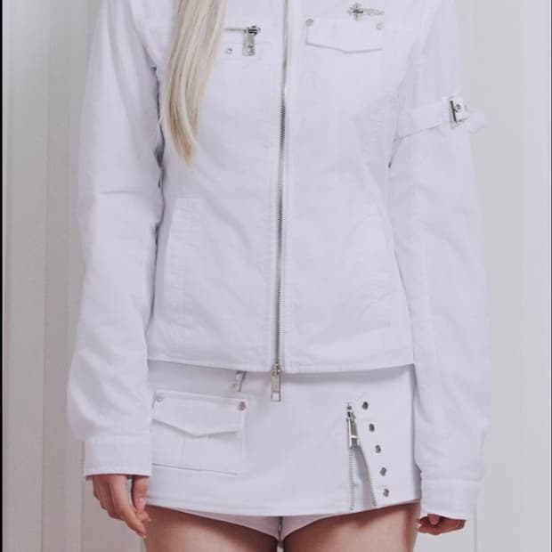 일리오 White Biker windbreaker jacket s