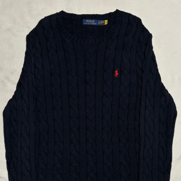 S 폴로랄프로렌 네이비 케이블 니트