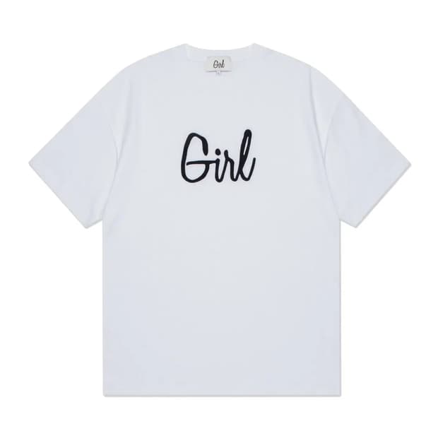 걸스케이트보드 타이포 로고티 화이트 M 새상품