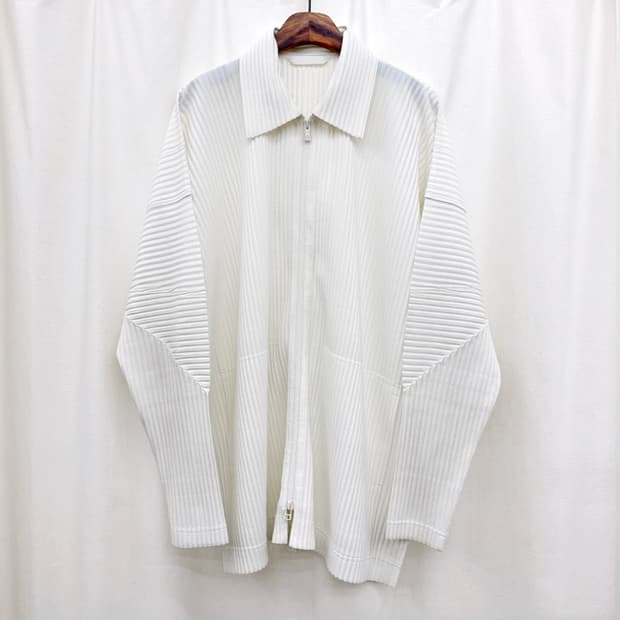 옴므플리세 카라 집업 자켓