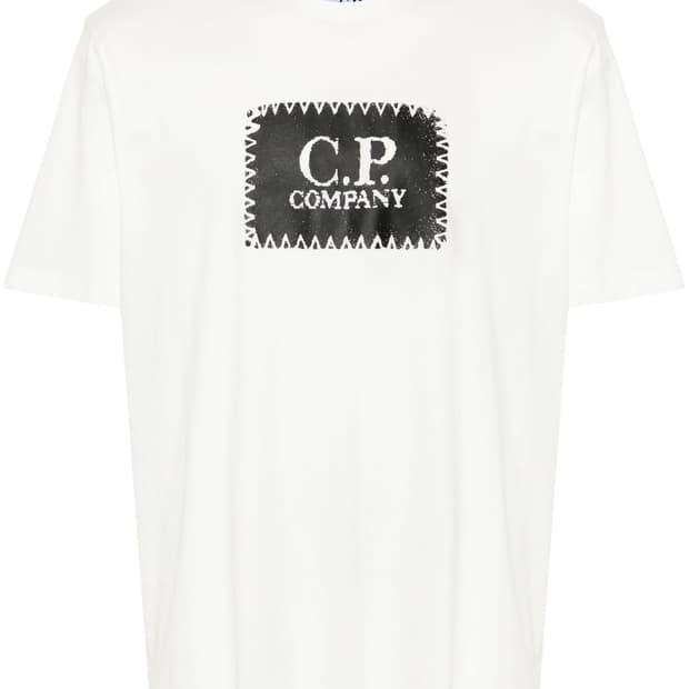 C.P. 컴퍼니 30/1 저지 라벨 티셔츠 화이트