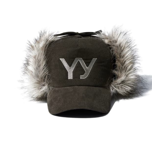 카키 이어플랩 캡 코듀로이