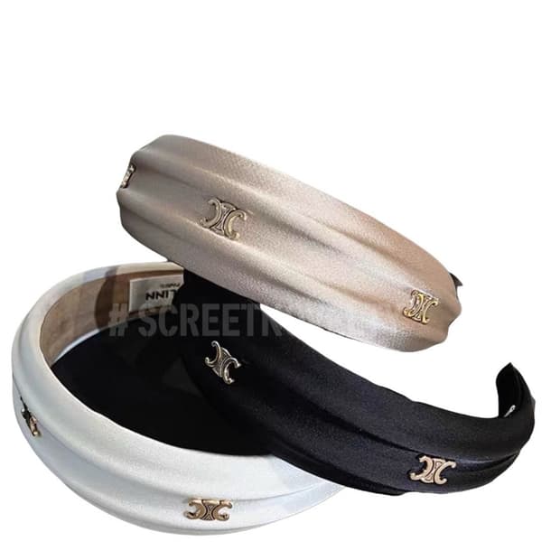 셀린느 실크 헤어밴드 화이트