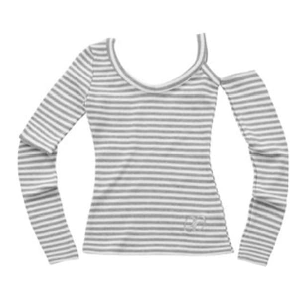 애즈온 gray cut out tee