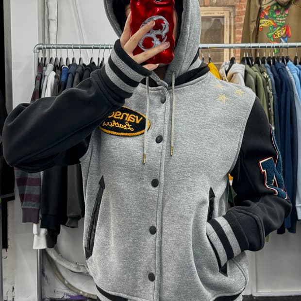 밴슨 레더 패치워크 후드 바시티