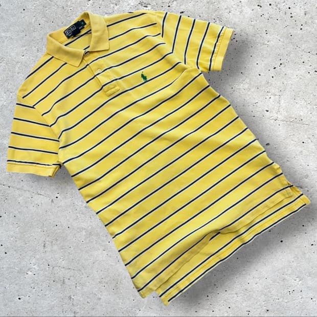[S] 폴로 랄프로렌 노랑 스트라이프 반팔 폴로티 D690