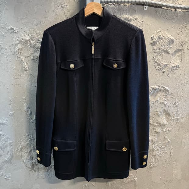 세인트존 ST. JOHN 니트 집업 자켓 블랙 8