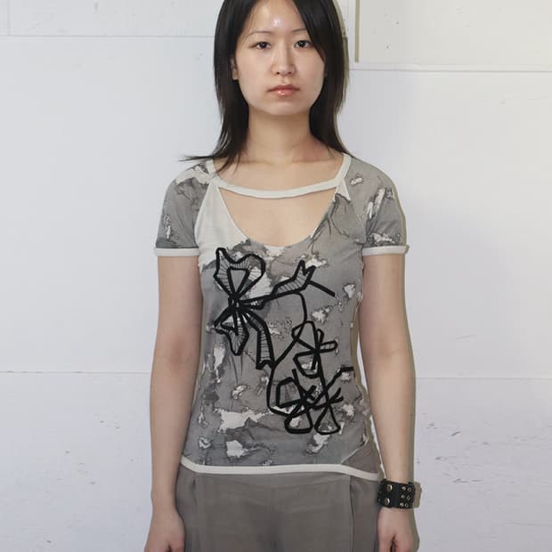 크리스찬 디올 by 존 갈리아노 06AW 레이스 프린트 컷 아웃 티셔츠