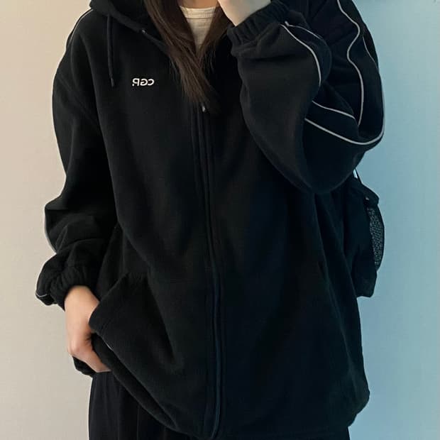 코드그라피 후리스 후드집업