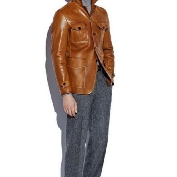 TOM FORD LEATHER CARCOAT COW HIDE