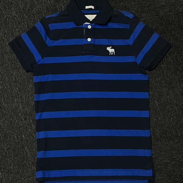Abercrombie 무스 로고 스트라이프 폴로 셔츠