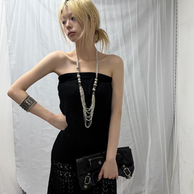 [Heather] Knit Long Dress