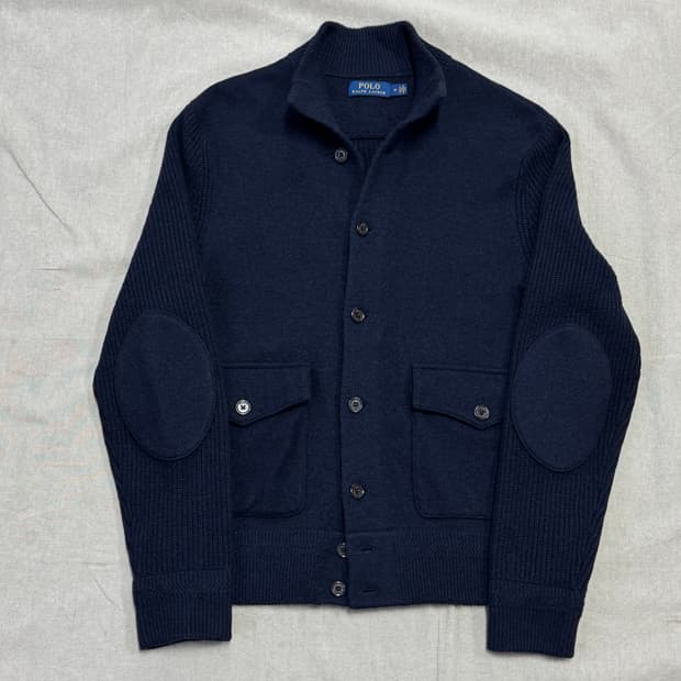 폴로랄프로렌 캐시미어 암패치 니트 가디건 M