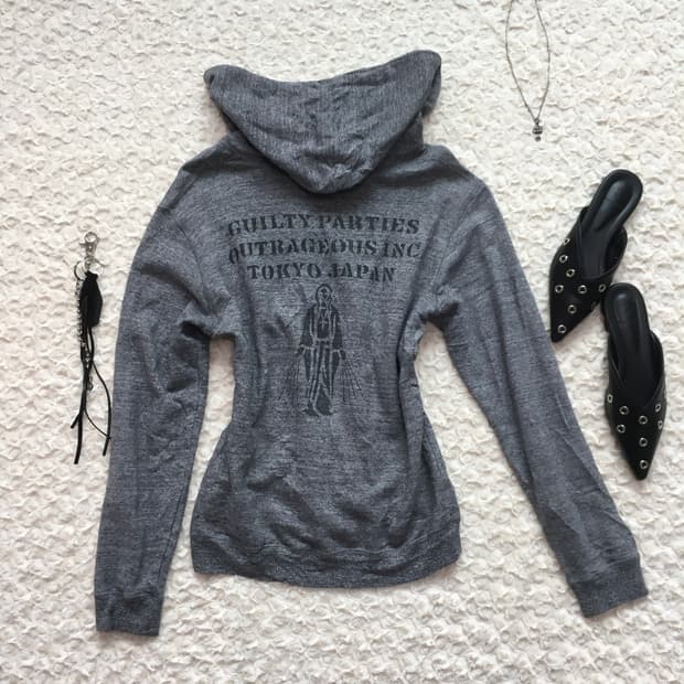 guilty parties tokyo printing hood zip-u