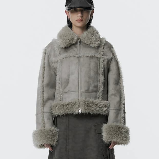 트리밍버드 Shearling Crop Mustang [ Gray ]