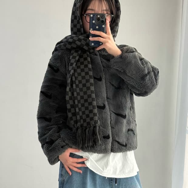 나이키 스우시 플리스 퍼 자켓