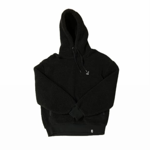 캉골 후드티 Faux shearling Hoody BLACK