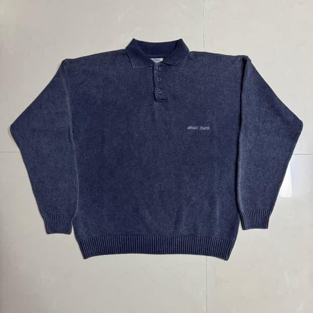 armani jeans button knit sweater