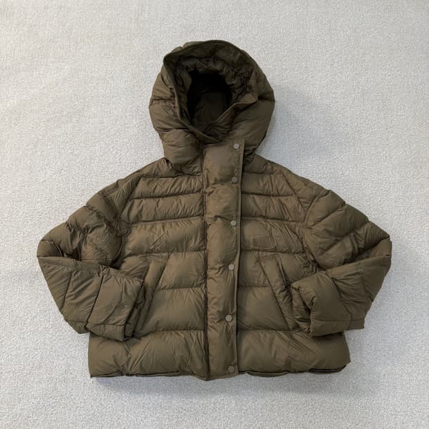 실측확인 빈티지 여성 카키 패딩 0204T1