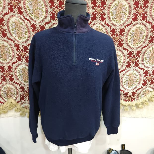 폴로스포트 랄프로렌 90s 성조기 반집업 후리스

