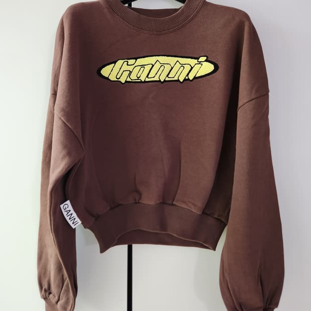 가니 Ganni 기모 크롭 맨투맨 XS