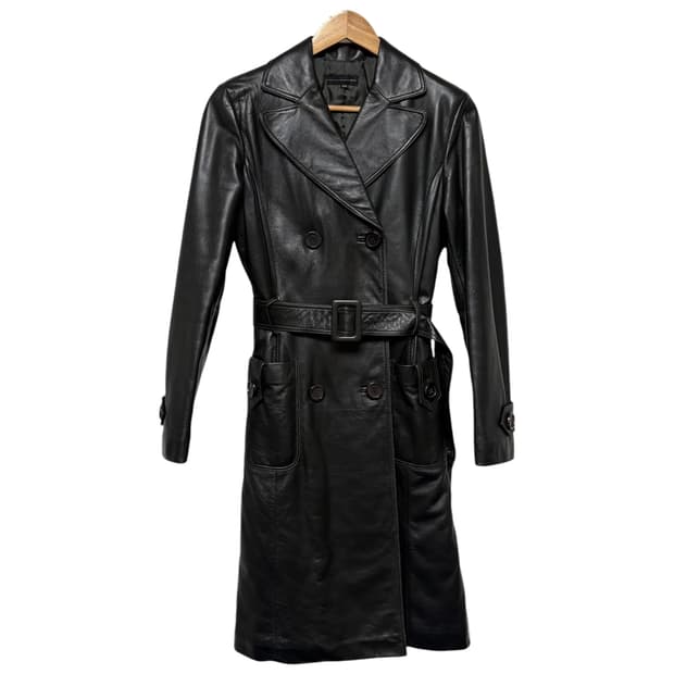 3718 양가죽 누빔 벨트 가죽코트 롱코트