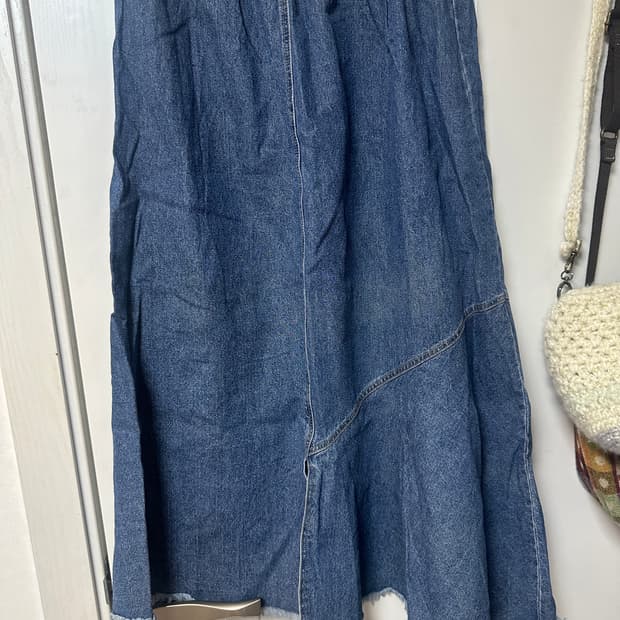 빈티지 언발 데님 스커트